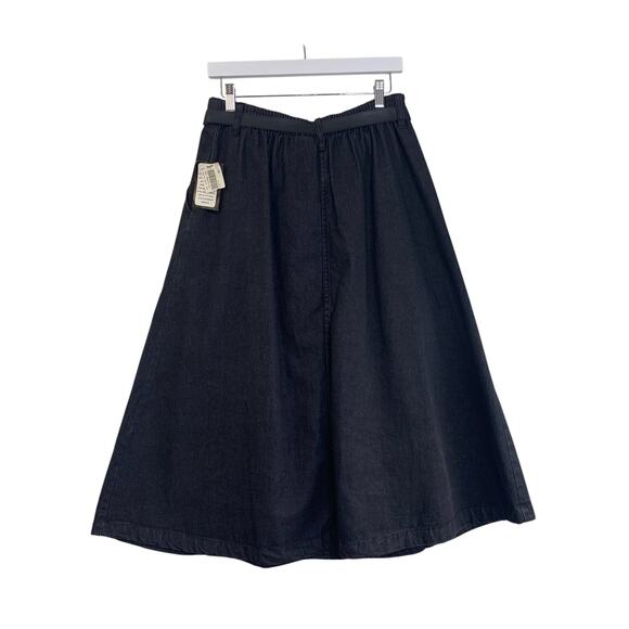 Venice Blues Sears Jean Skirt Size 16 Button Down Witchy Black Denim Pockets VTG - Picture 3 of 6